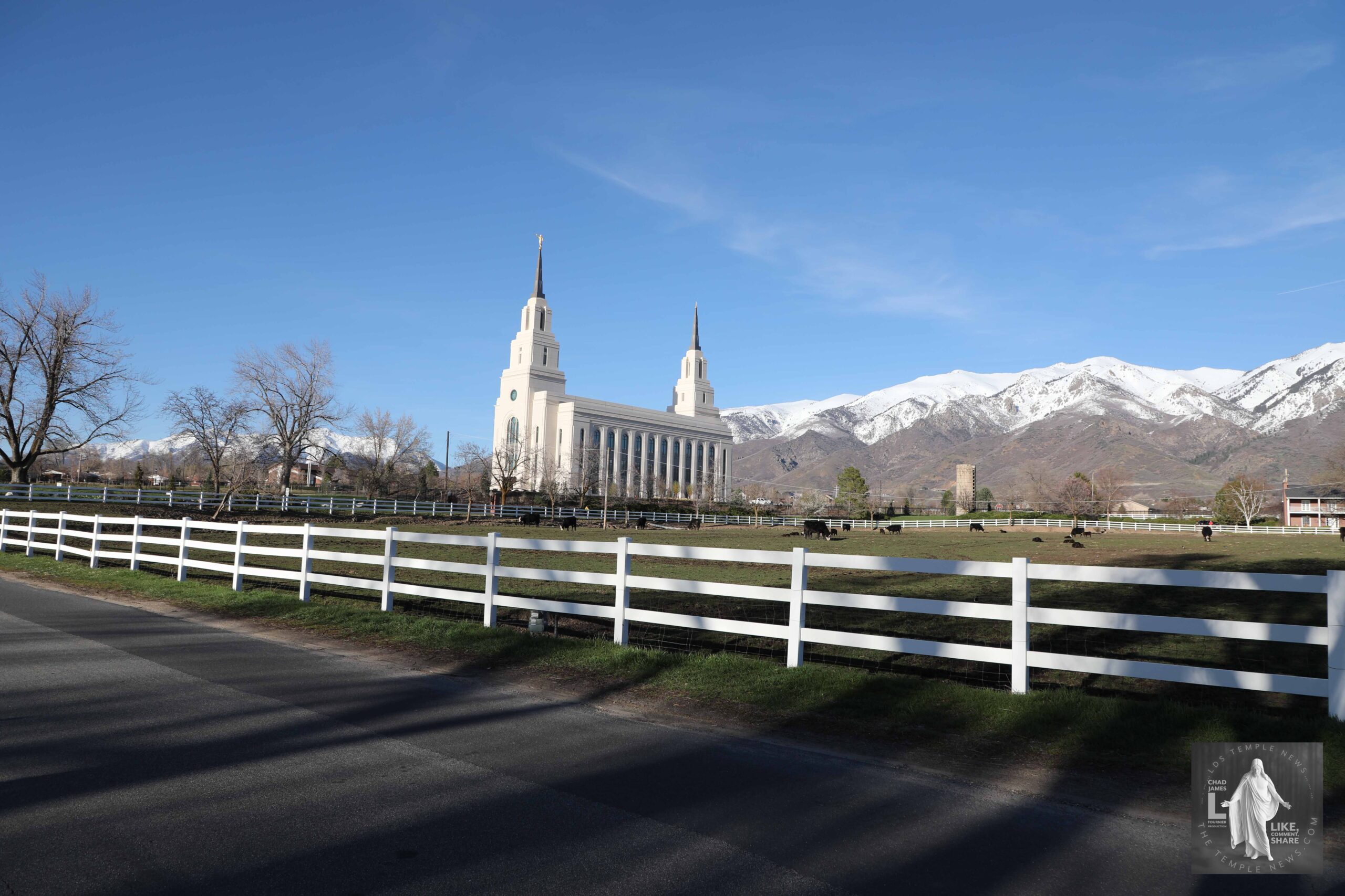 Drone Shot of the Layton Utah Temple.