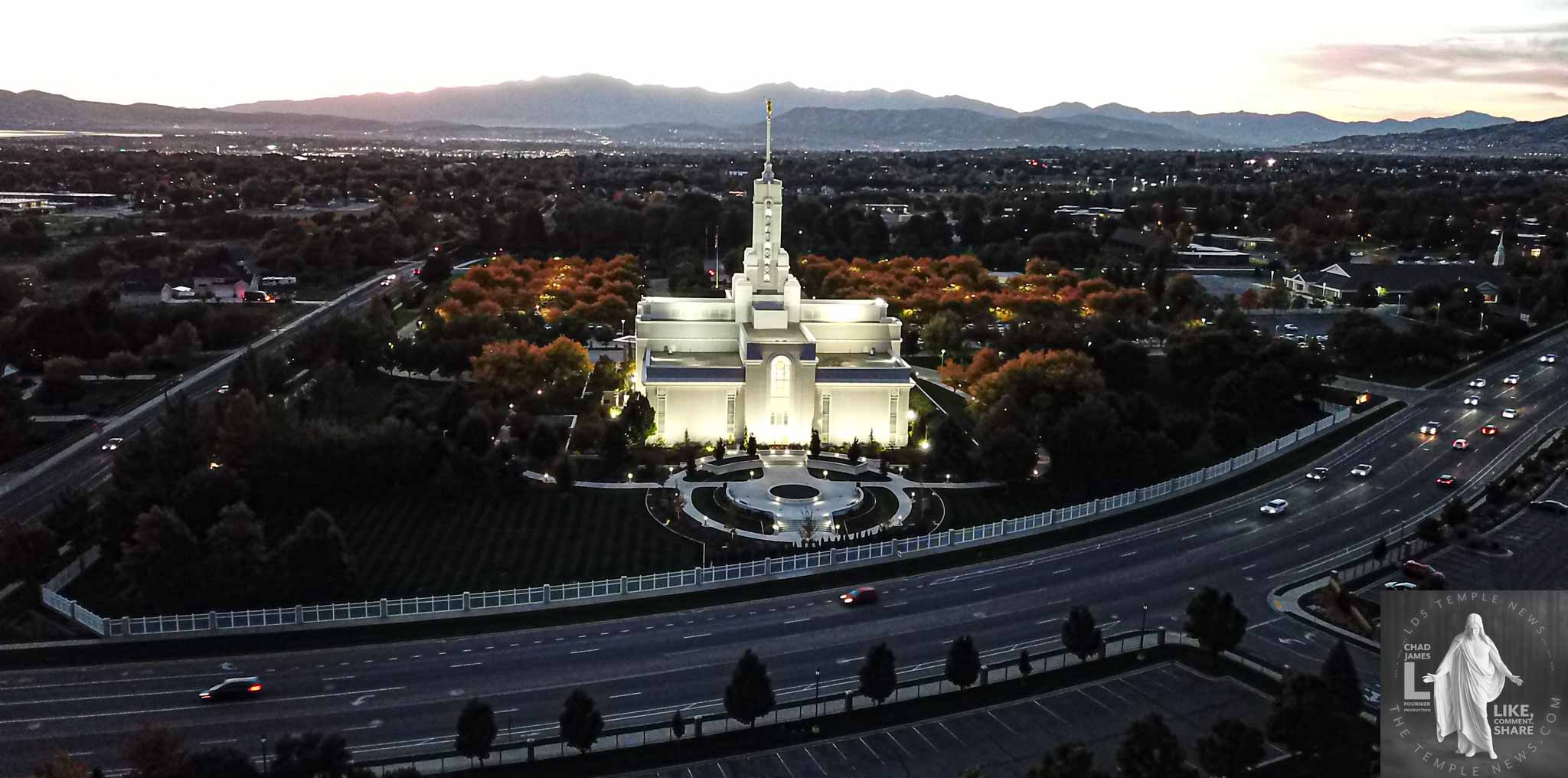 Drone Shot of the Mount Timpanogos Utah Temple