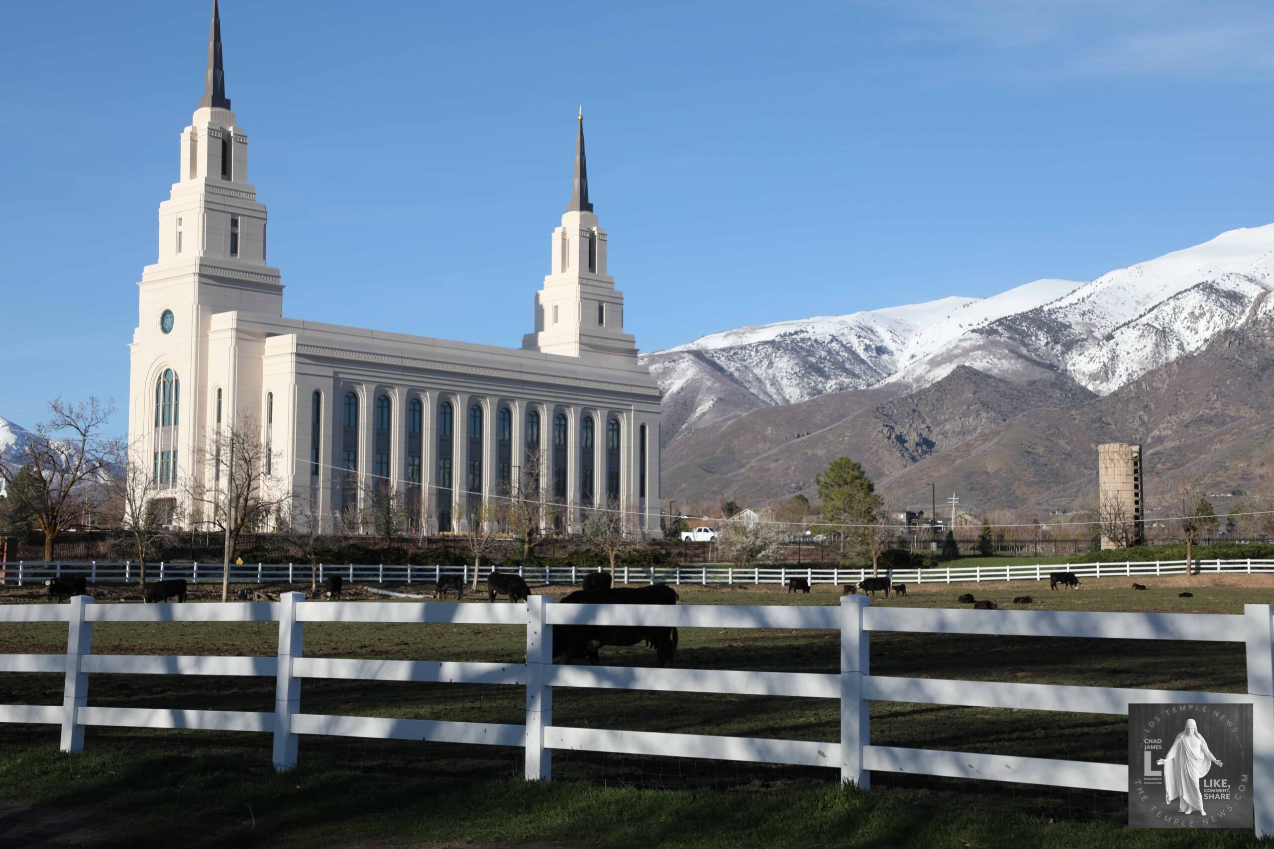 Layton Utah Temple 4k Aerial View