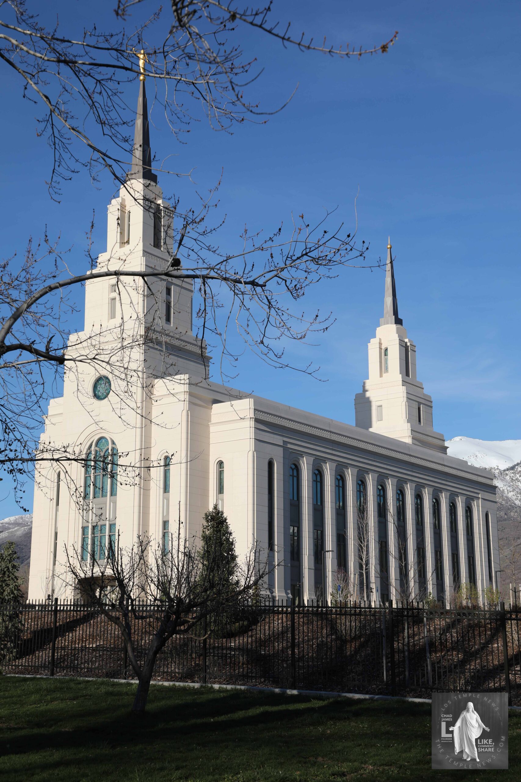Layton Utah Temple - Early Spring Wood Print