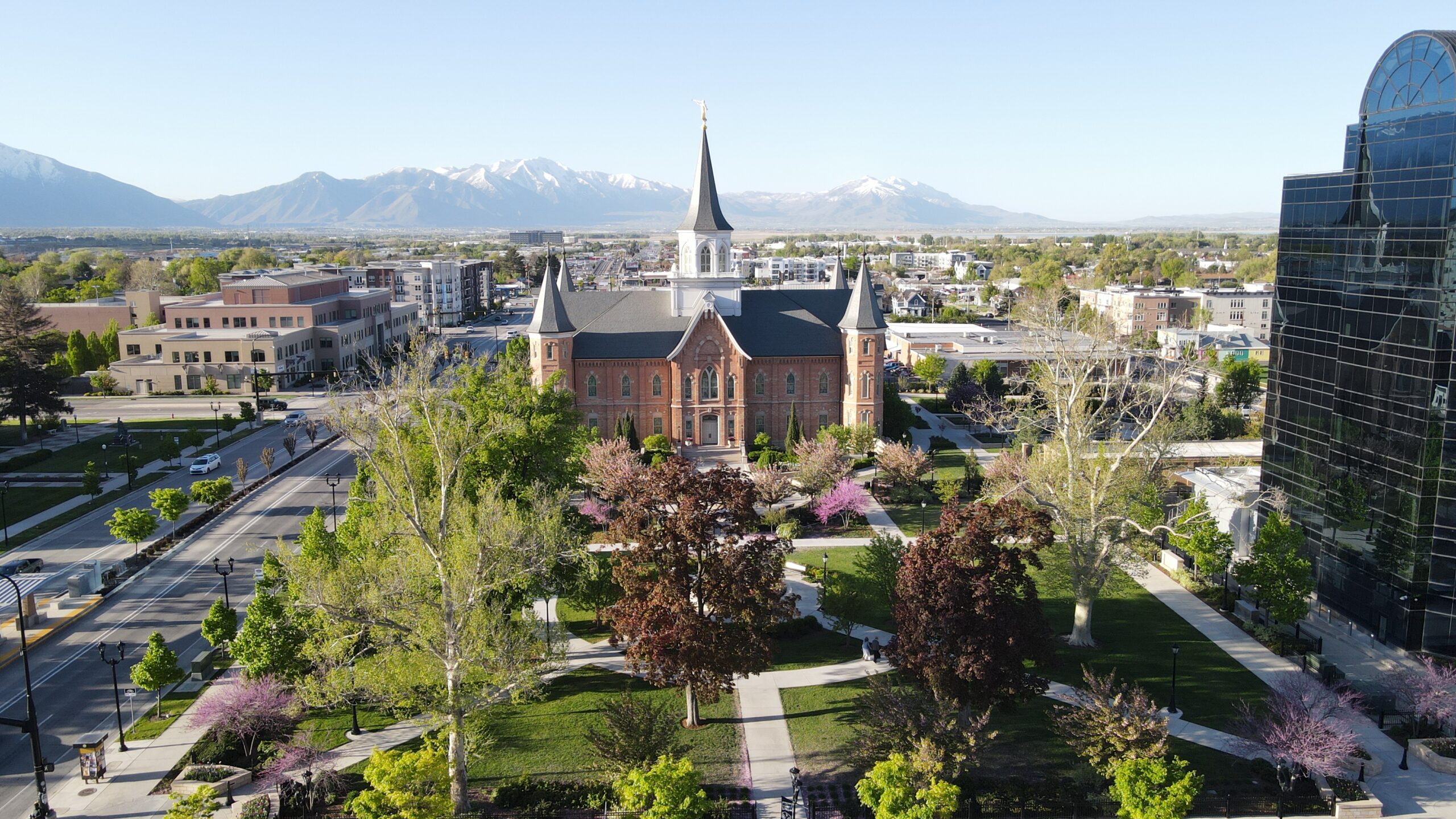Provo City Center Temple - 4k Aerial View