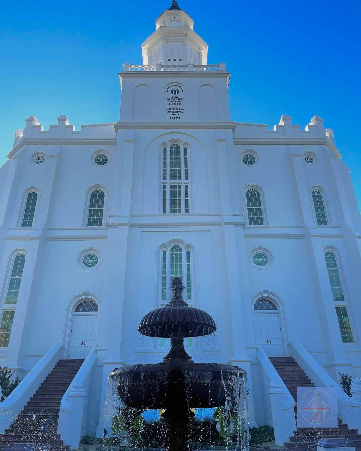 Temple Renovation 2023 St. George Utah Temple baptistry entrance was created by converting 2 windows