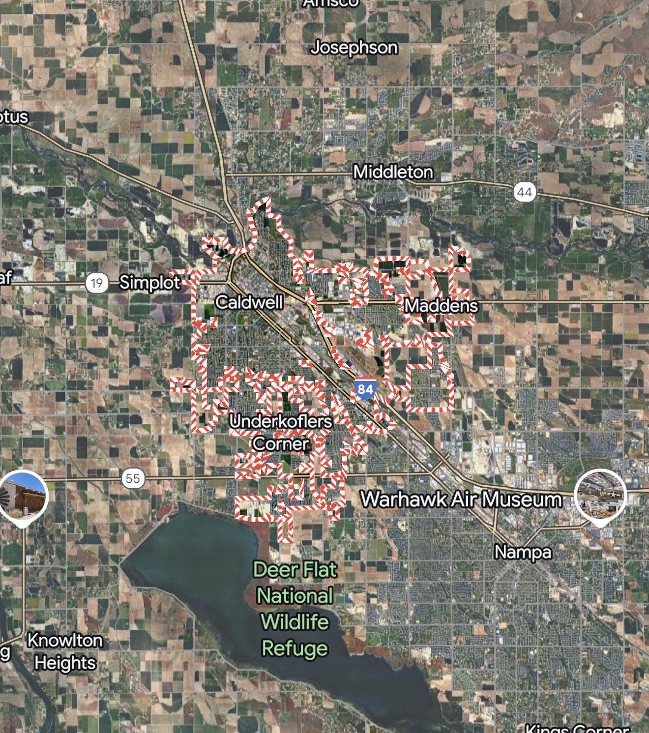Regional Map of the Caldwell Idaho Temple