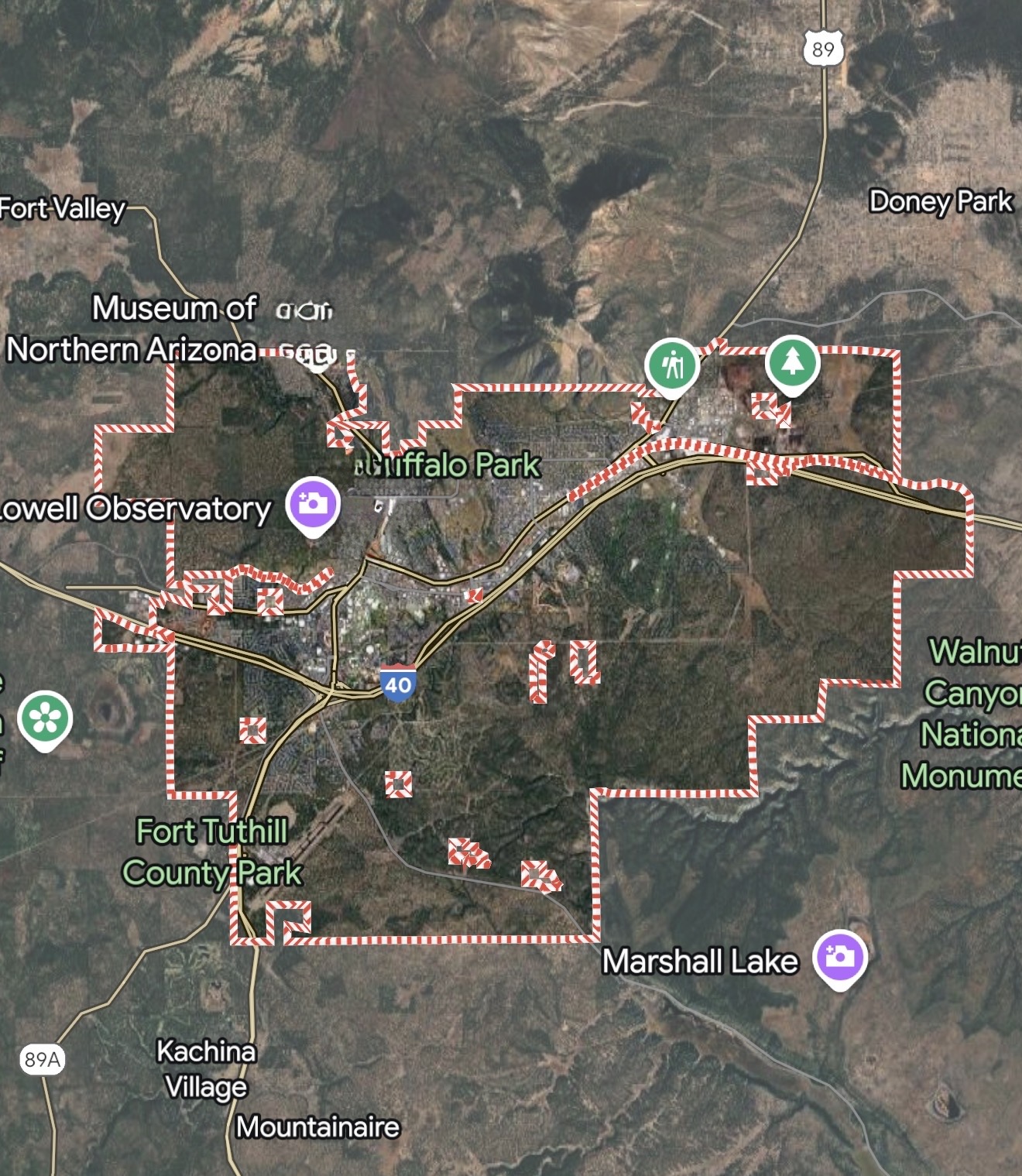 Regional Map of the Flagstaff Arizona Temple