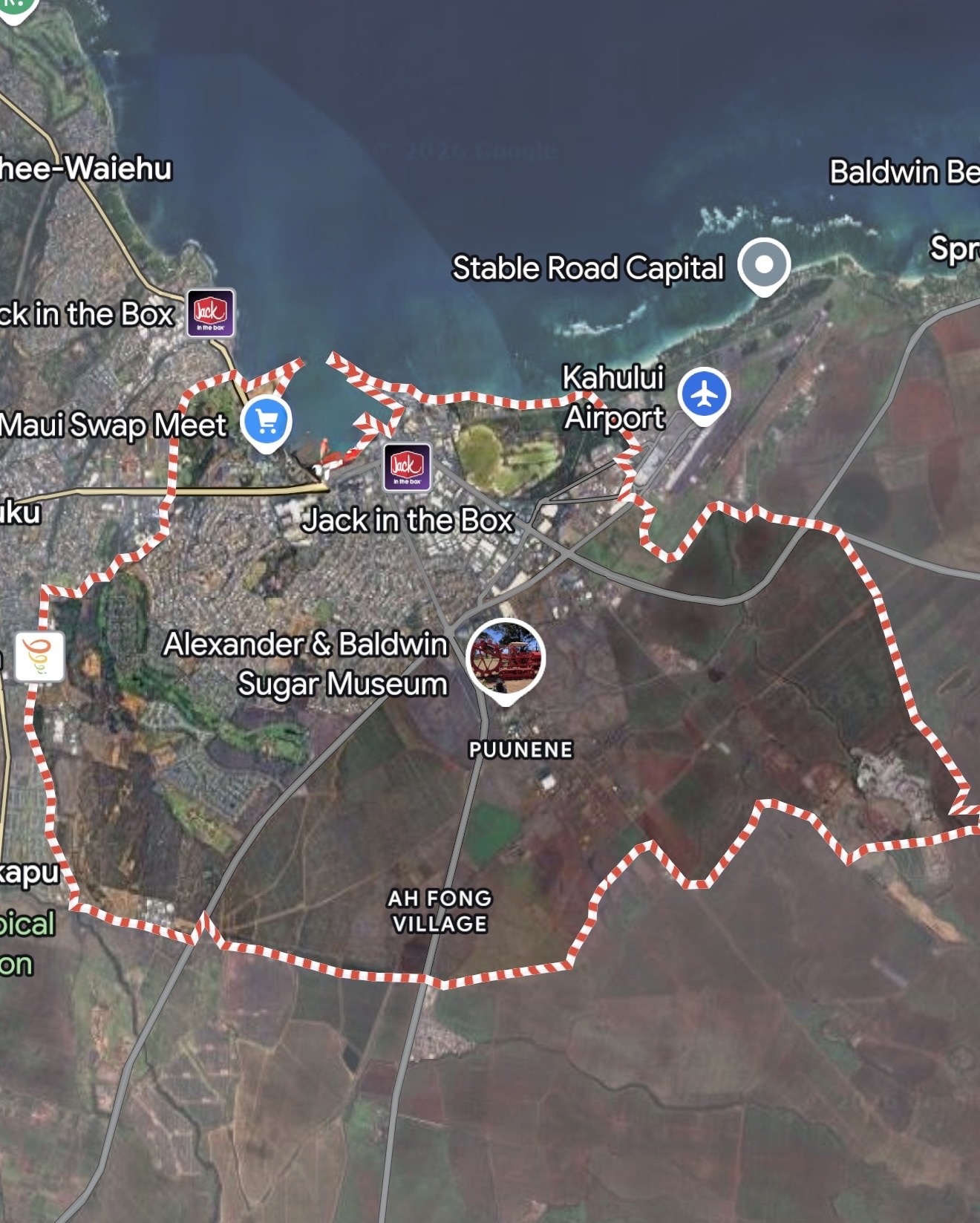 Regional Map of the Kahului Hawaii Temple