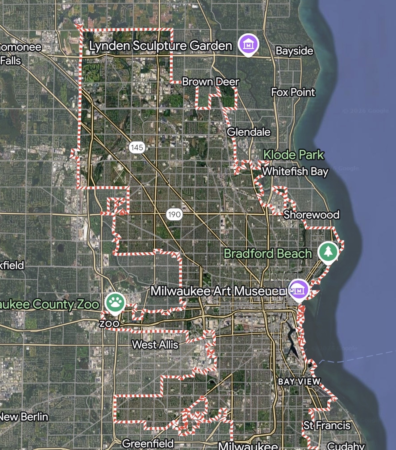 Regional Map of the Milwaukee Wisconsin Temple