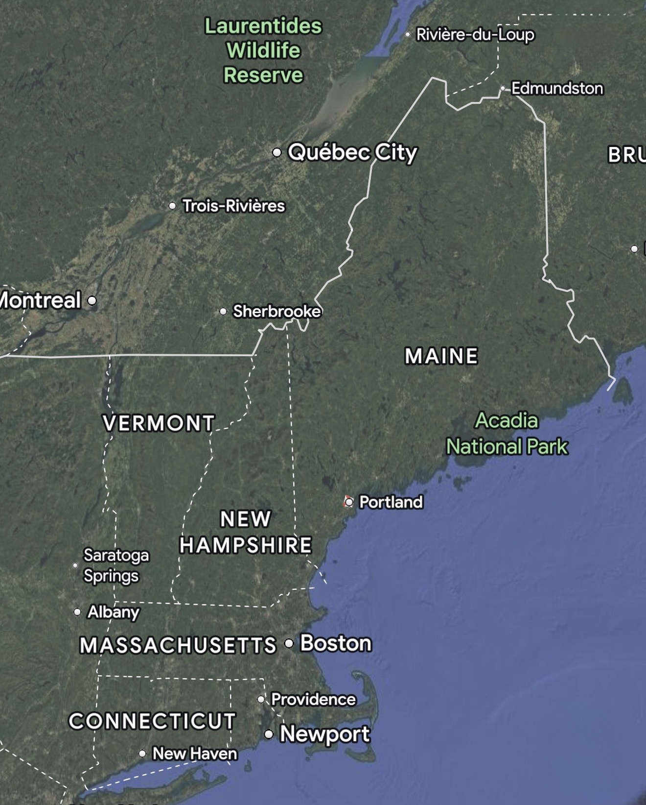 Regional Map of the Portland Maine Temple