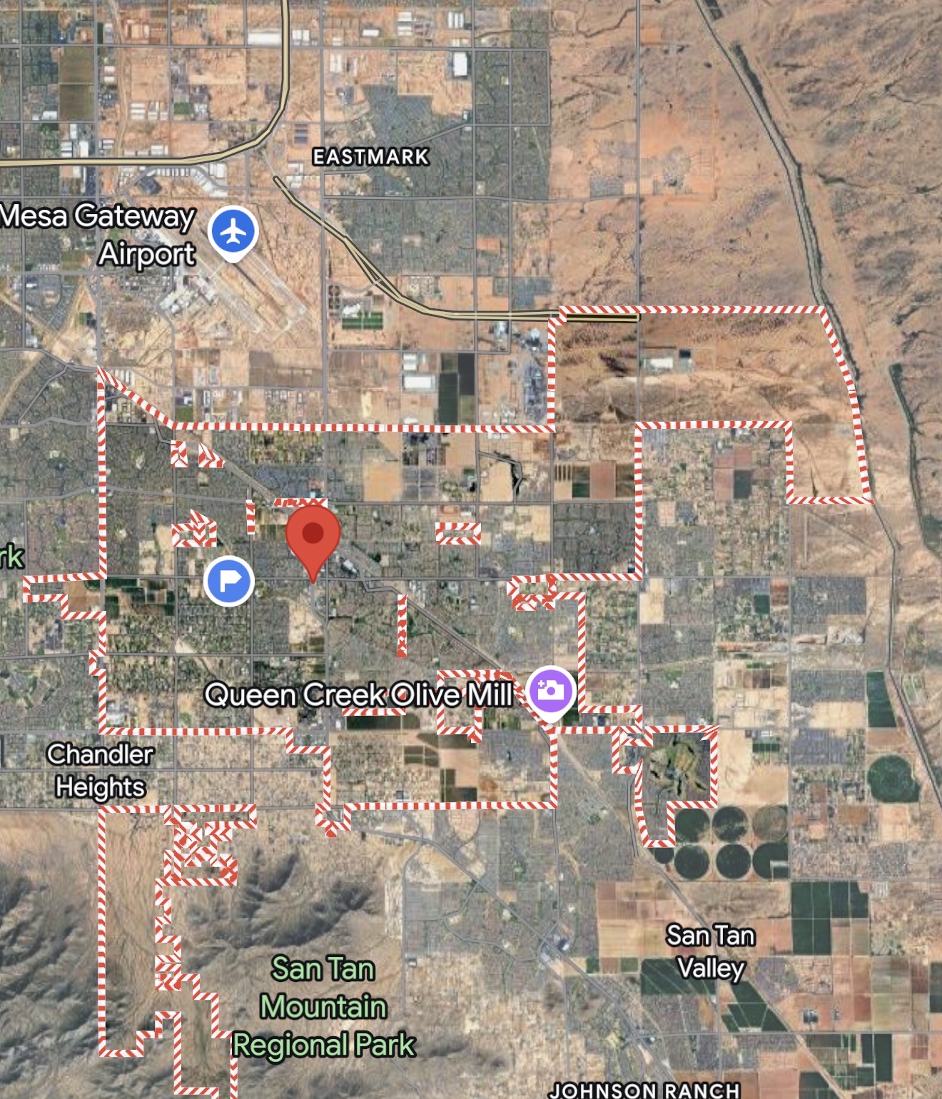 Regional Map of the Queen Creek Arizona Temple