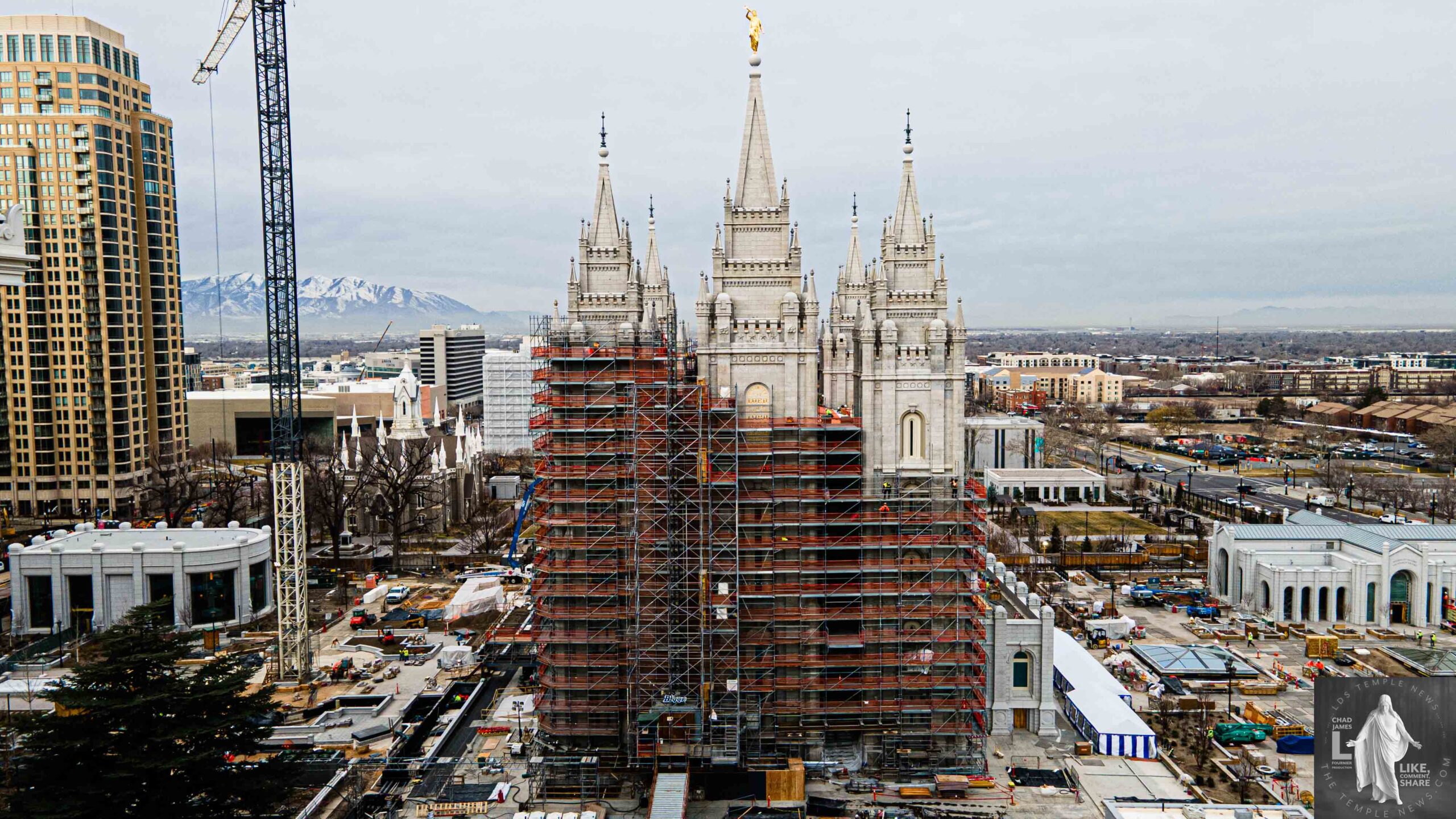Salt Lake Temple and Dedicated Temple in Operation currently under renovation