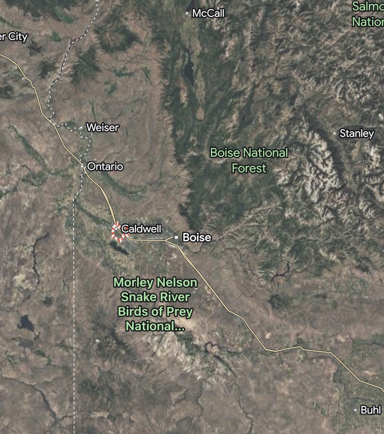 Street Map of the Caldwell Idaho Temple