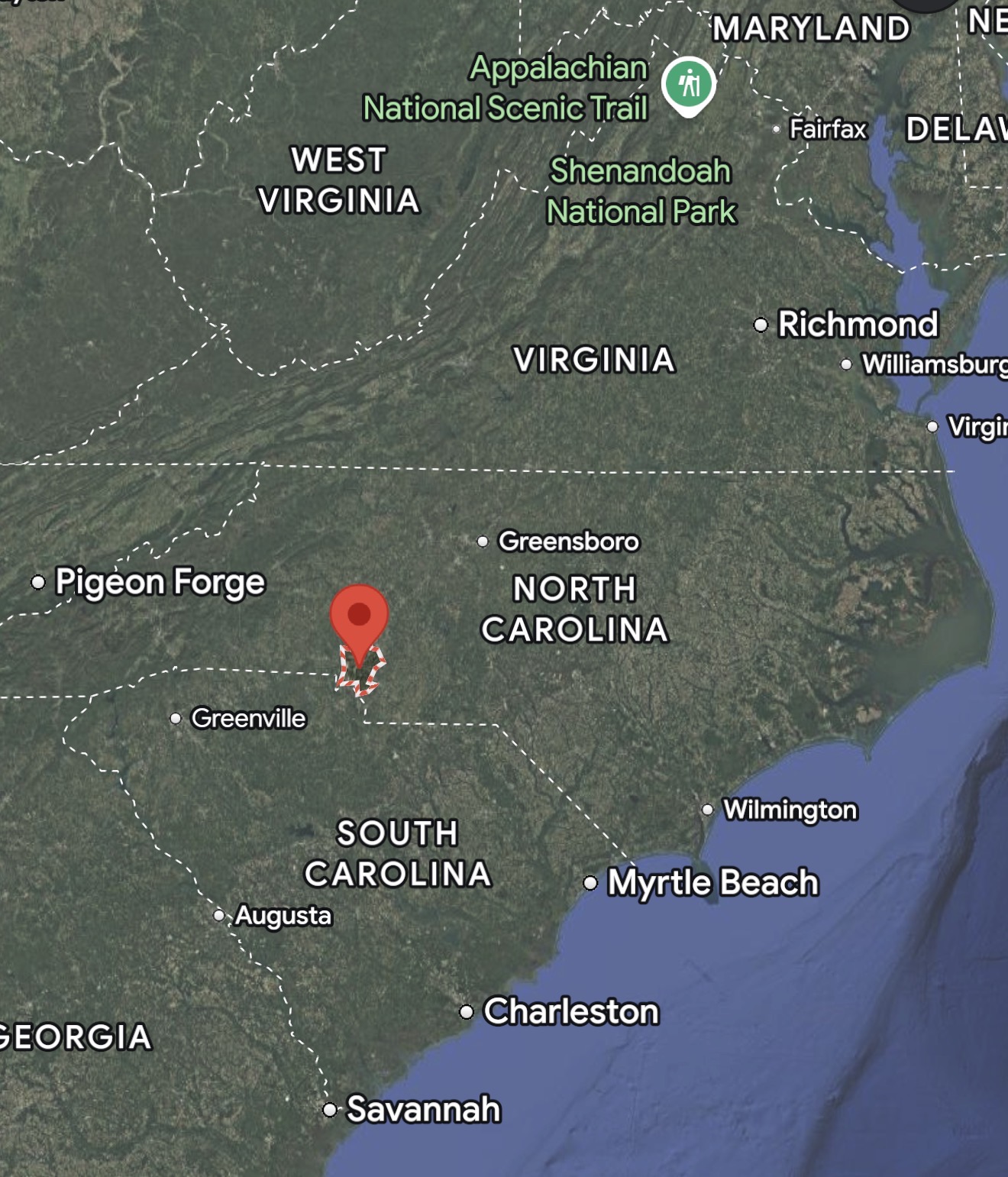 Street Map of the Charlote North Carolina Temple