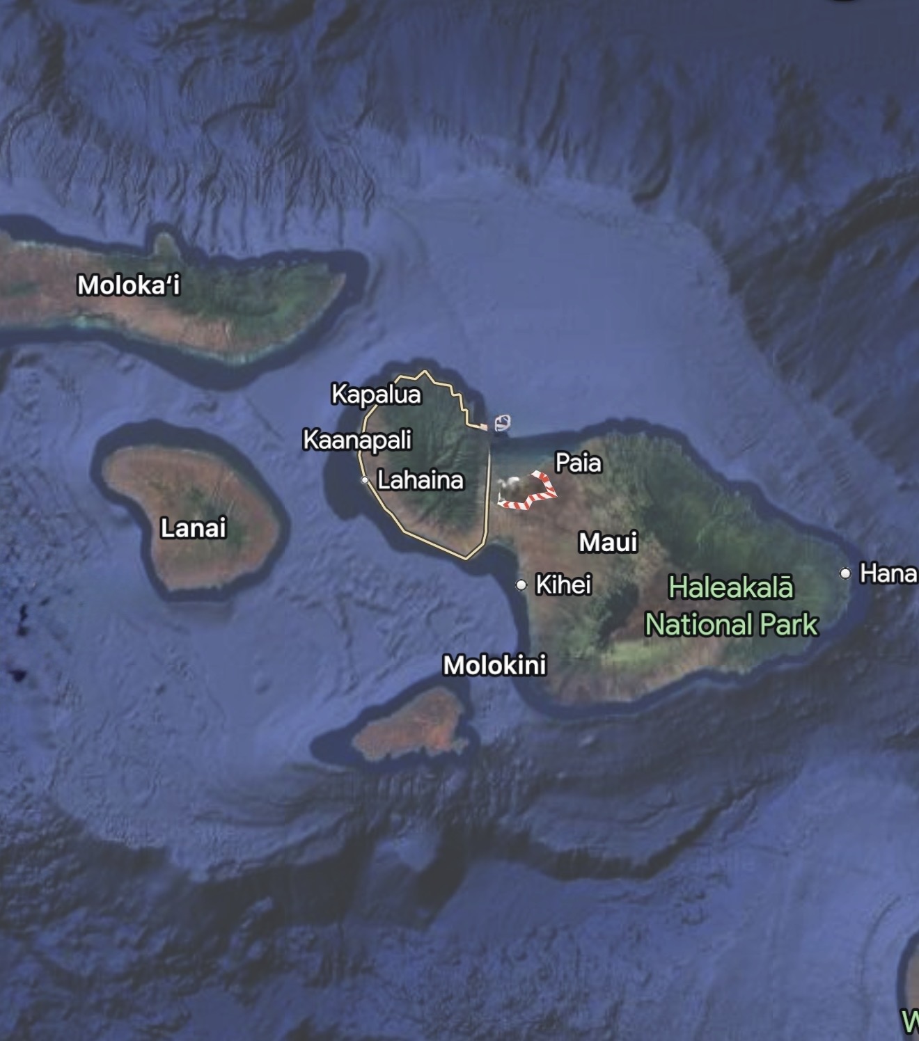 Street Map of the Kahului Hawaii Temple