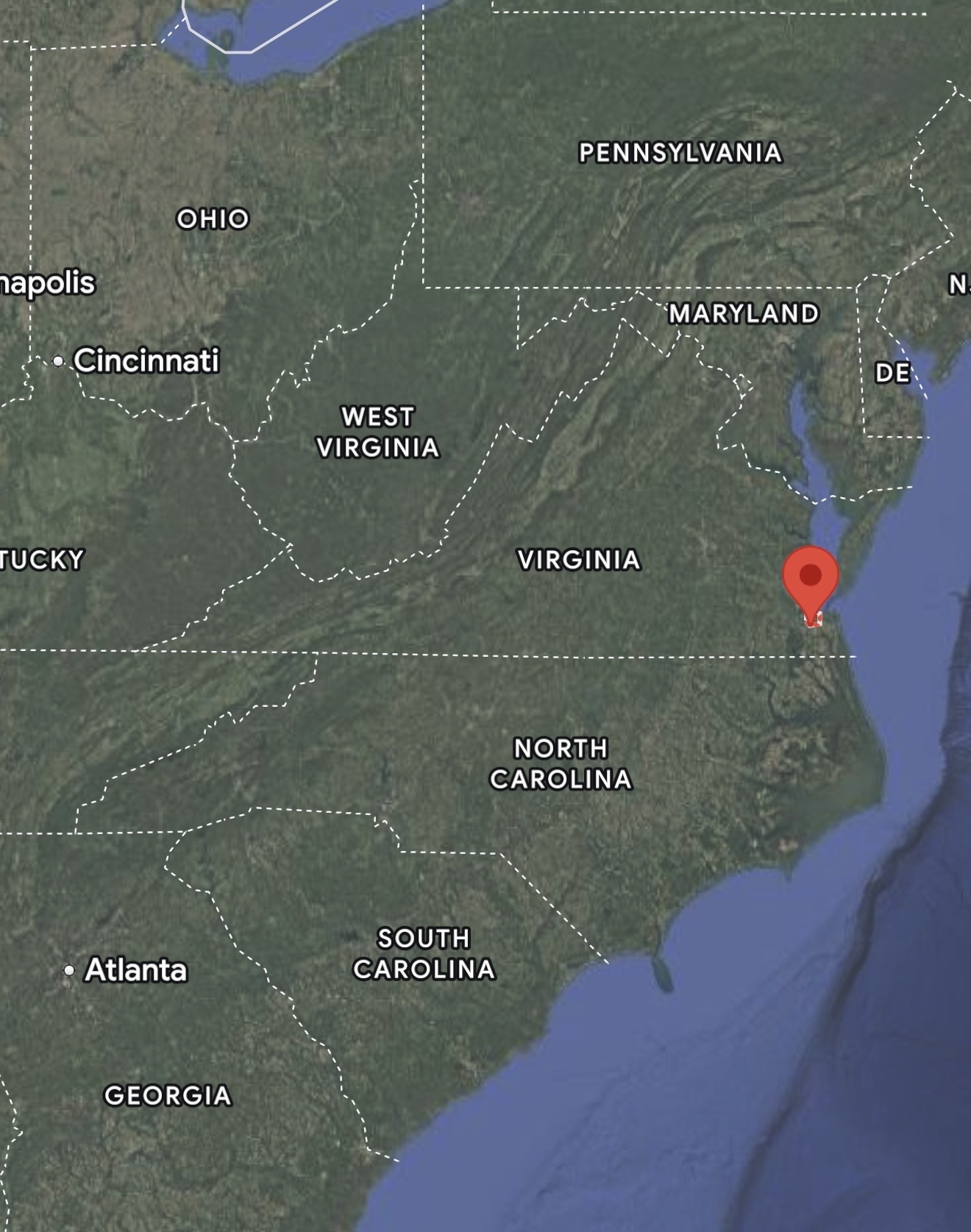 Street Map of the Norfolk Virginia Temple
