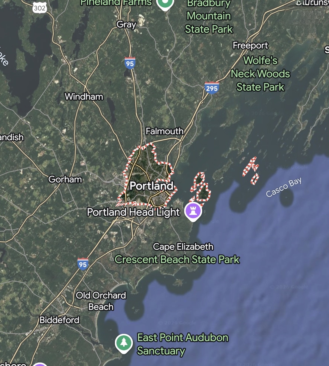 Street Map of the Portland Maine Temple
