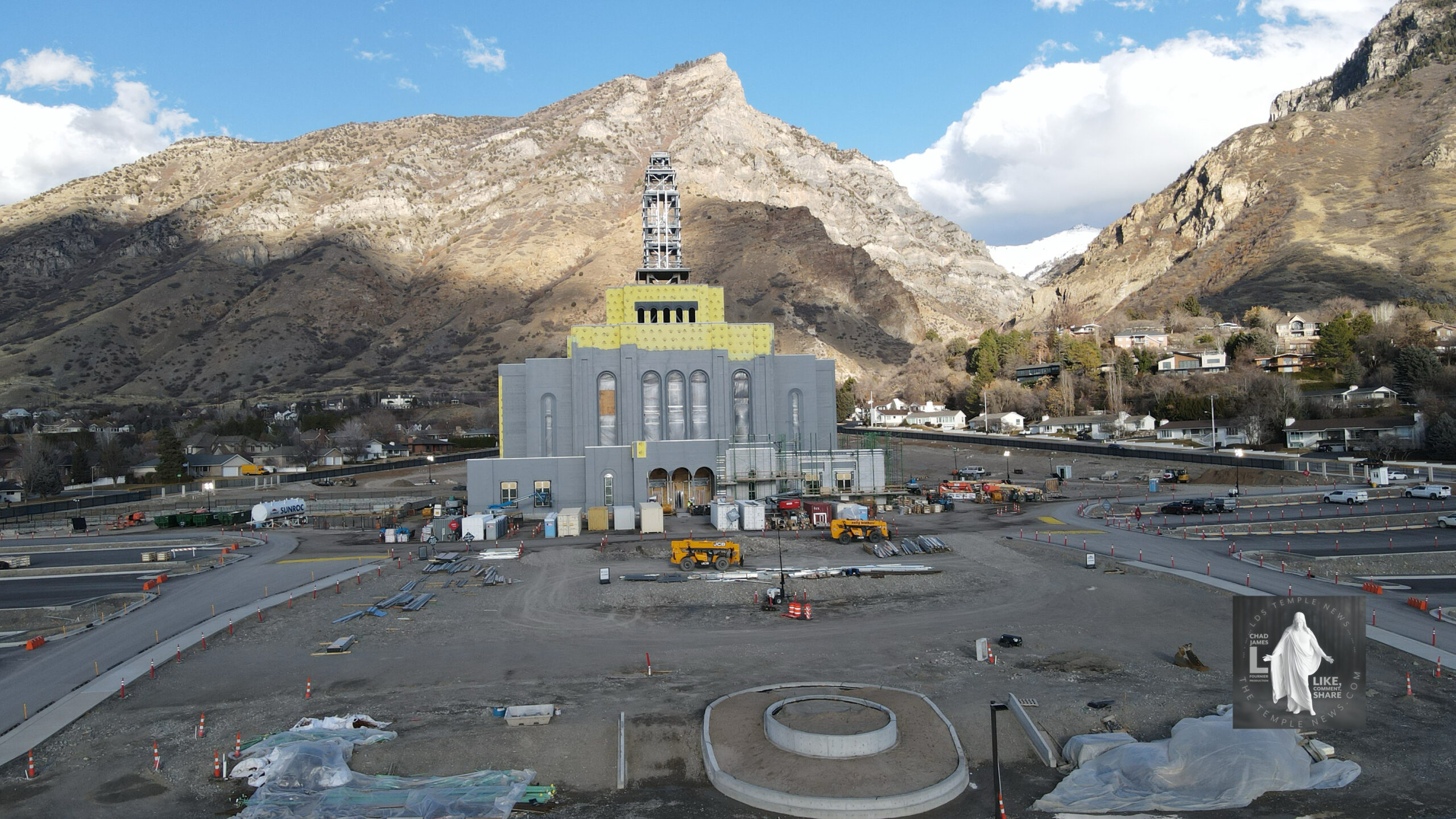 Aerial Temple Views of the Provo Utah Rock Canyon Temple