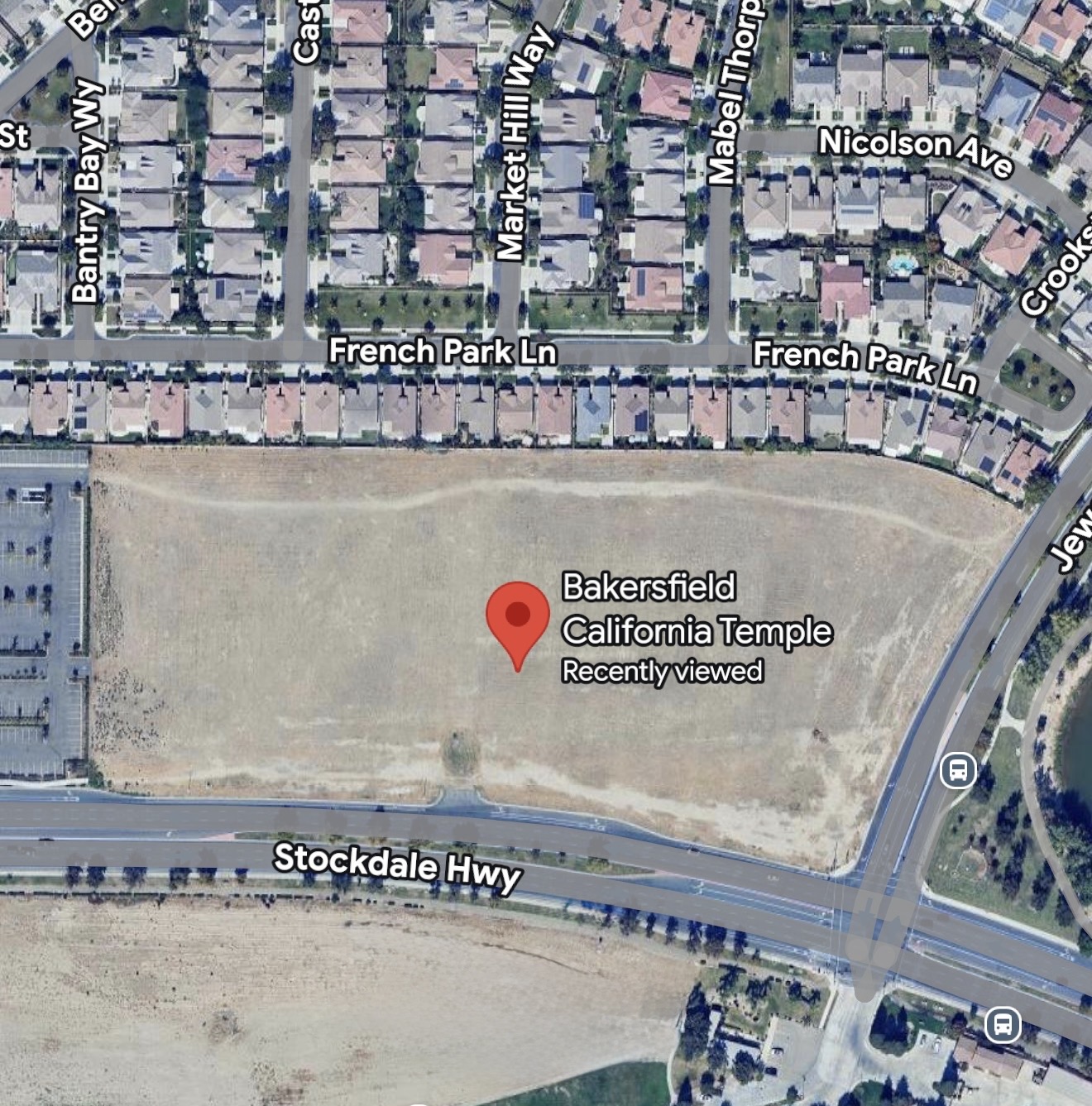 Aerial View of the Bakersfield California Temple