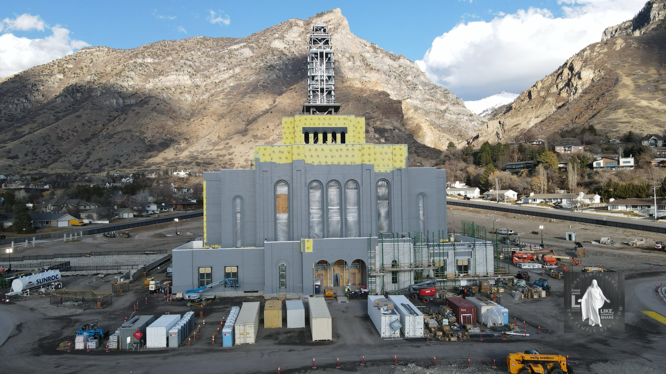 LDS Temple News Presents Aerial Building Views of the Provo Utah Rock Canyon Temple