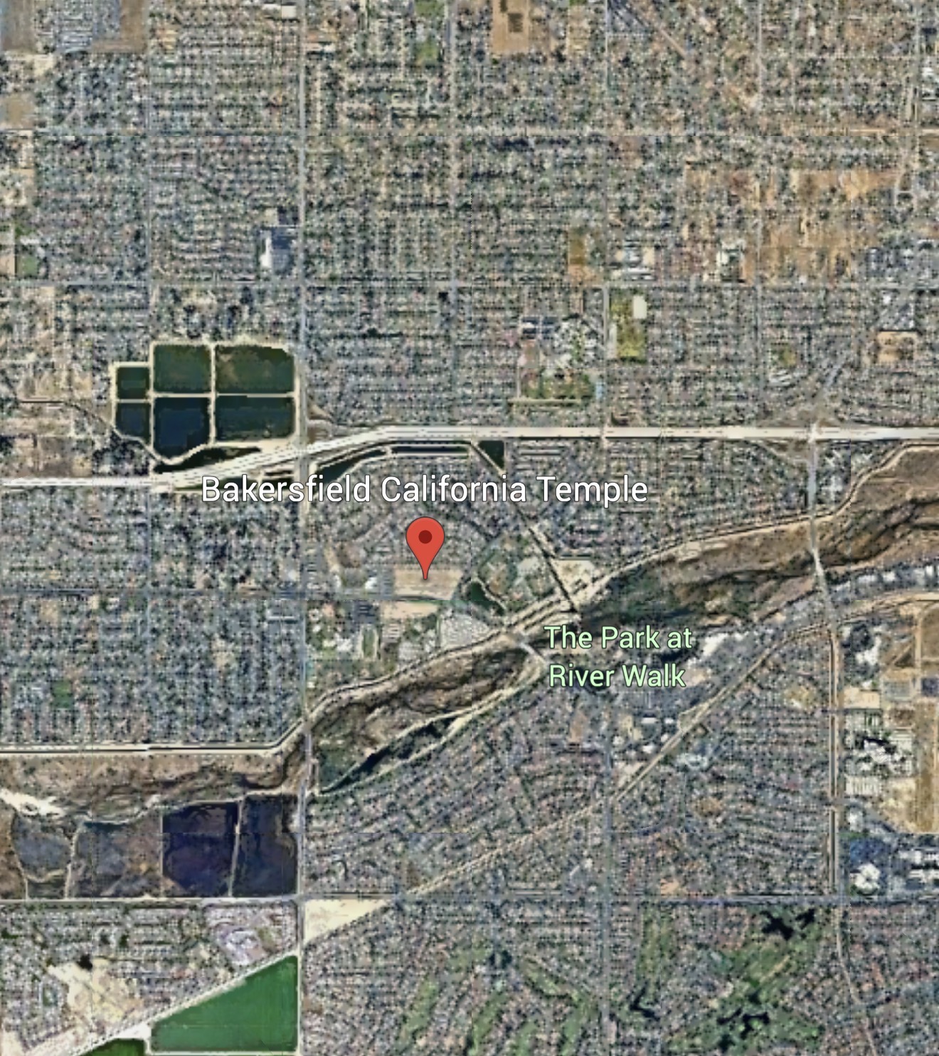 Regional Map of the Bakersfield California Temple