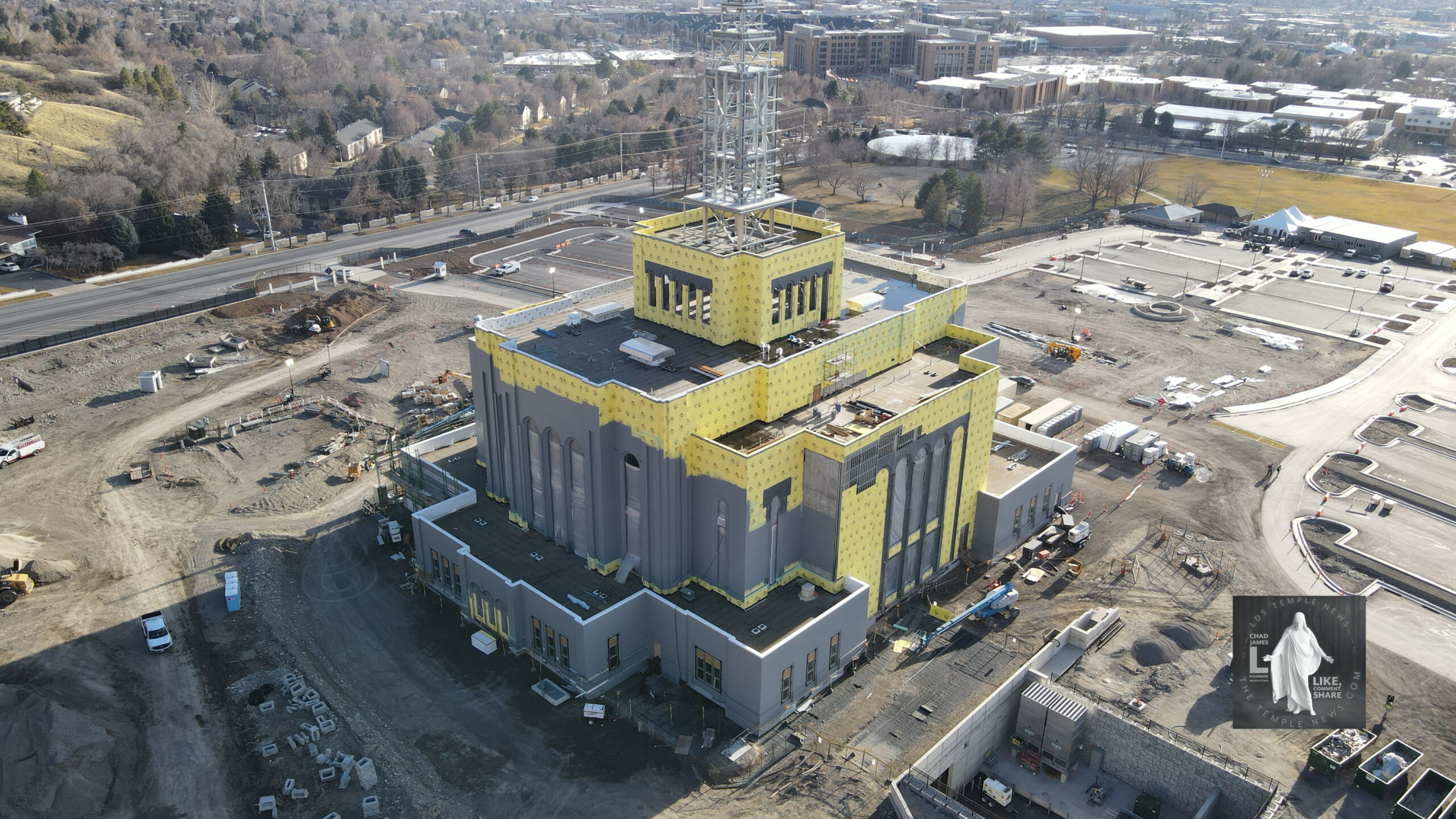 Temple News Presents Aerial Temple Views of the Provo Utah Rock Canyon Temple
