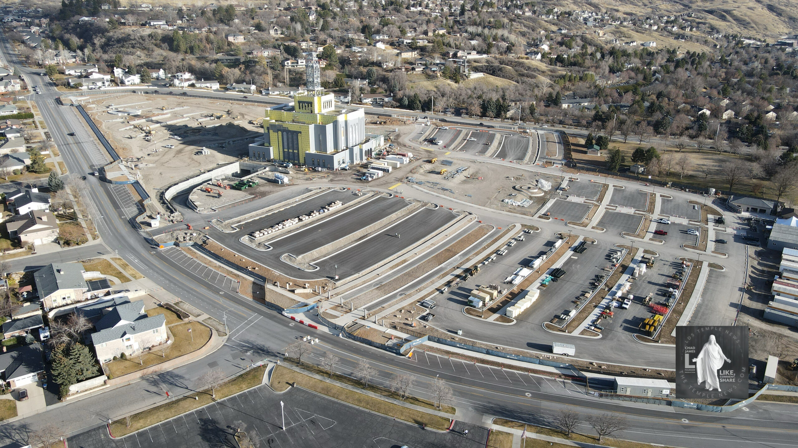 The Temple News Presents Aerial Building Views of the Provo Utah Rock Canyon Templ