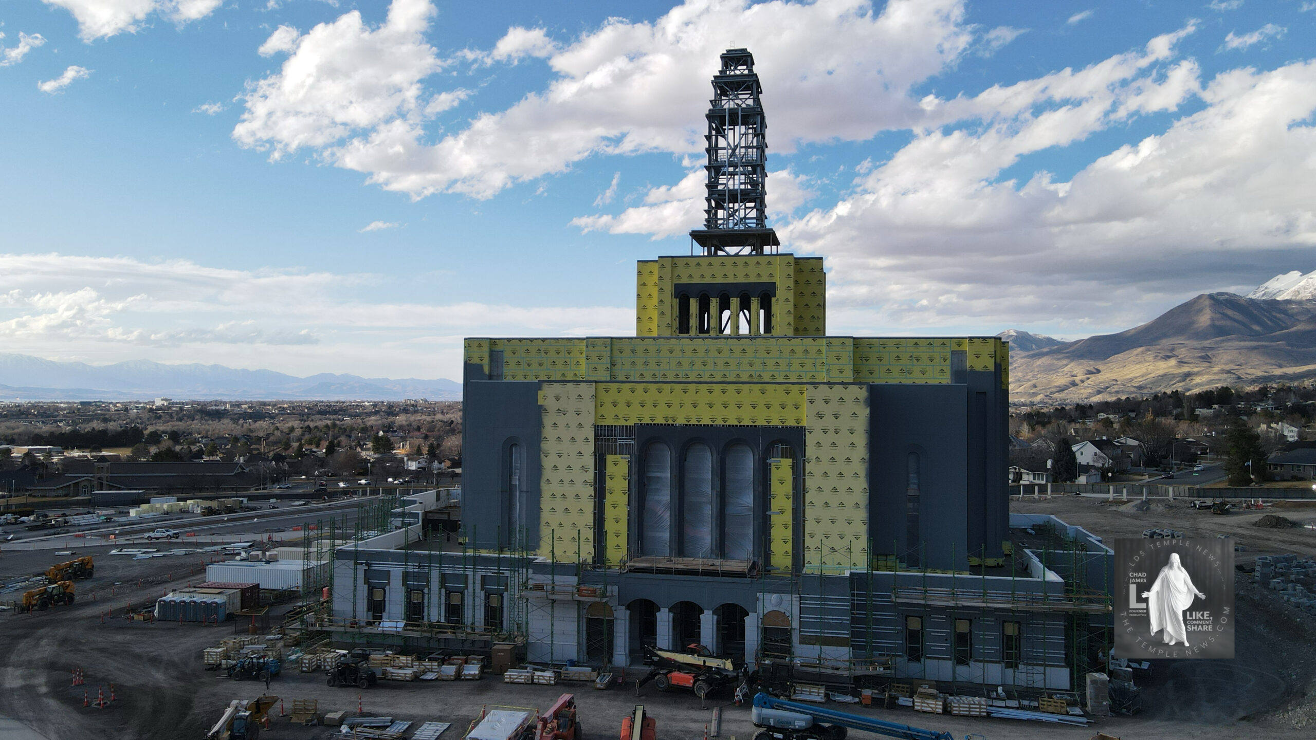 The Temple News Presents Aerial Construction progress at the Provo Utah Rock Canyon Temple