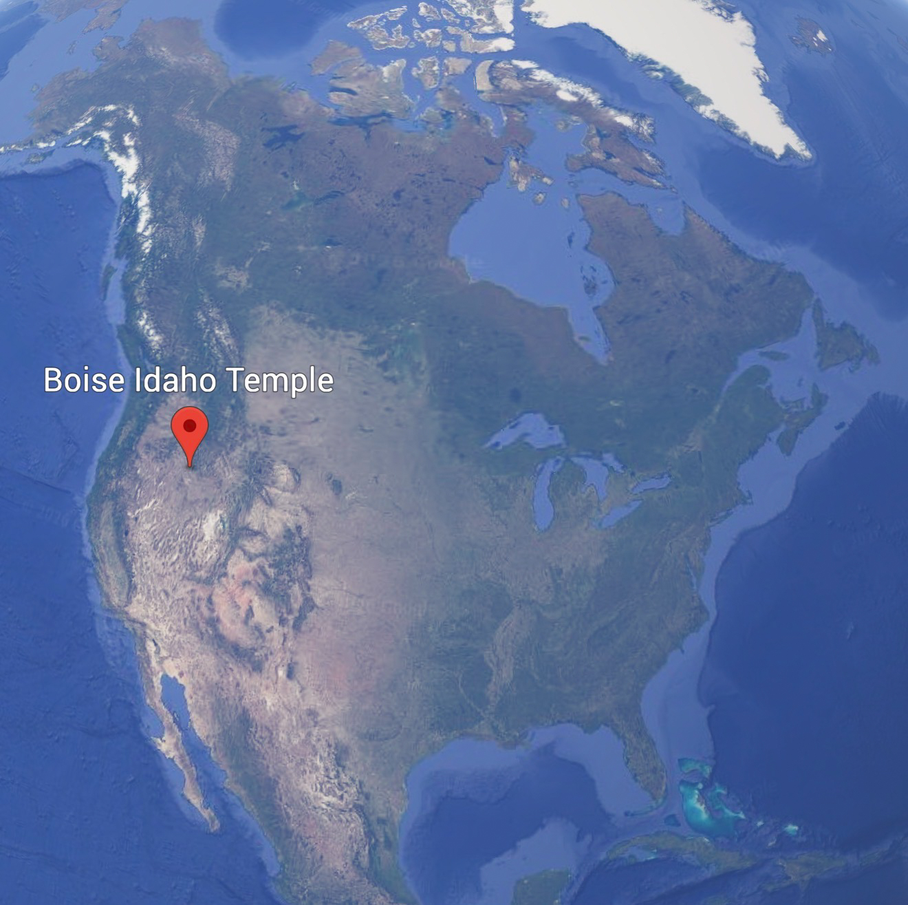 Earth View of the Boise Idaho Temple
