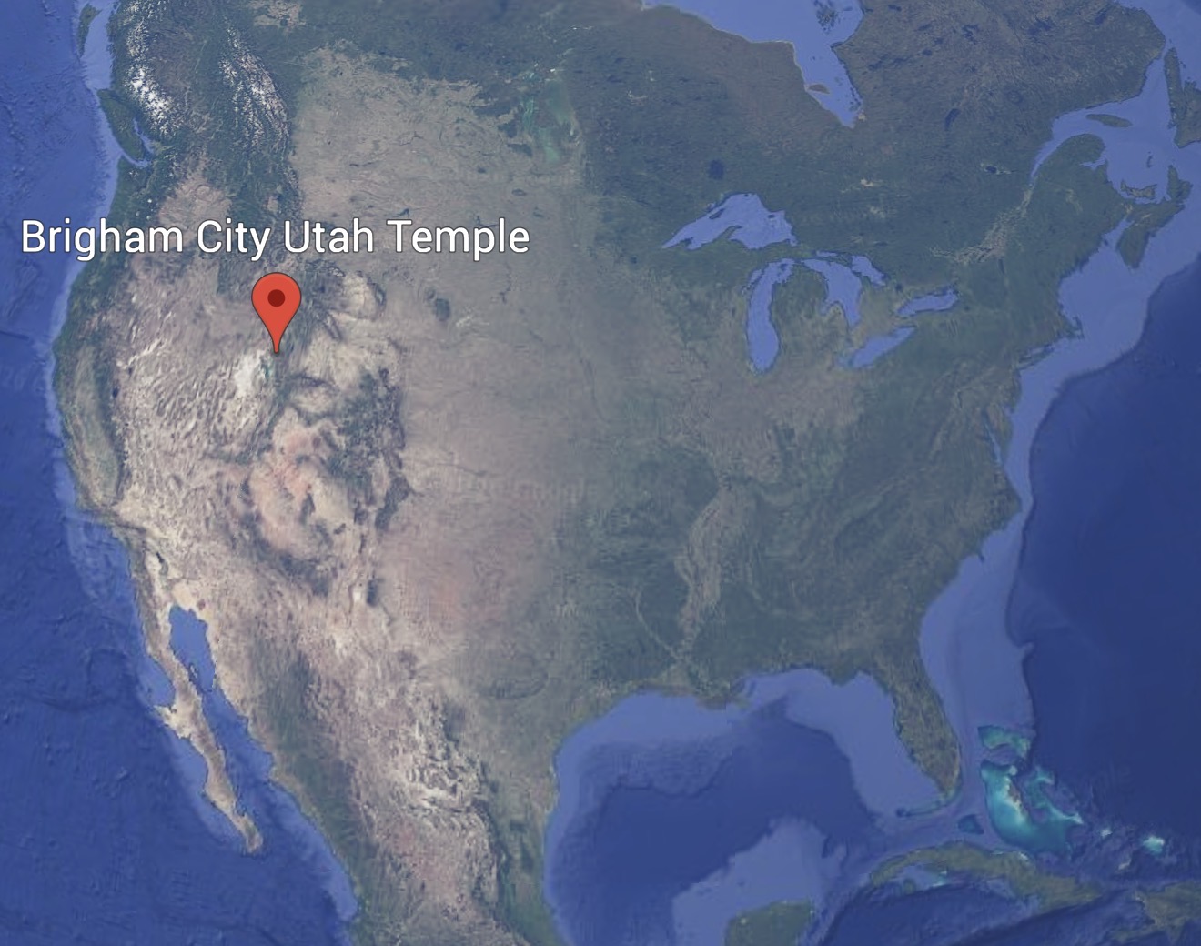 Earth View of the Brigham City Utah Temple