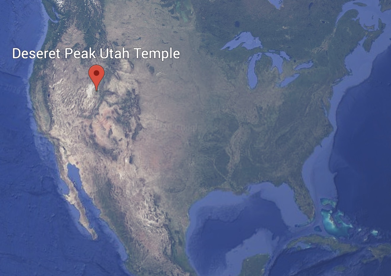 Earth View of the Deseret Peak Utah Temple