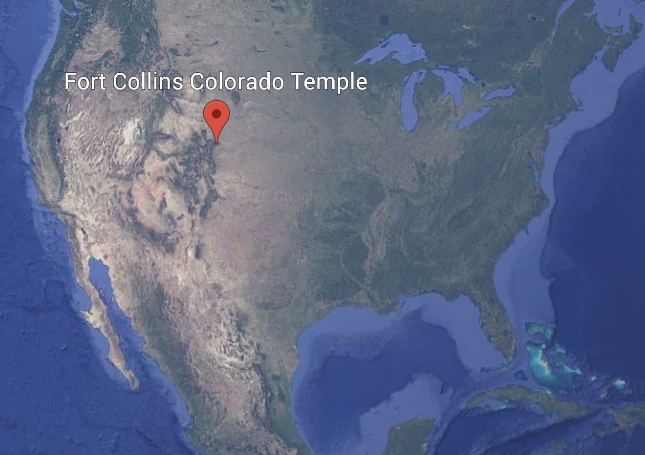 Earth View of the Fort Collins Colorado Temple