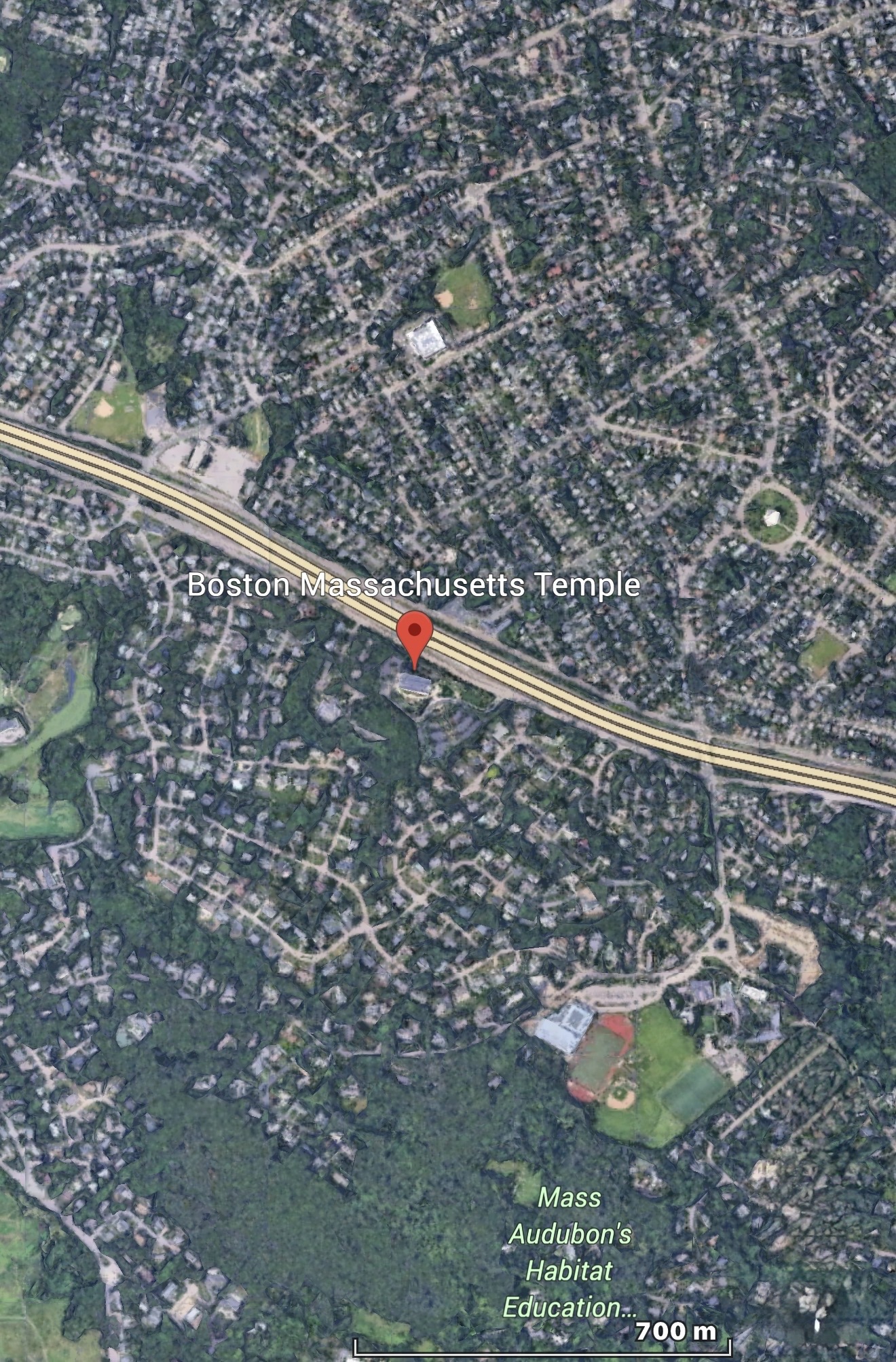 Street Map of the Boston Massachusetts Temple