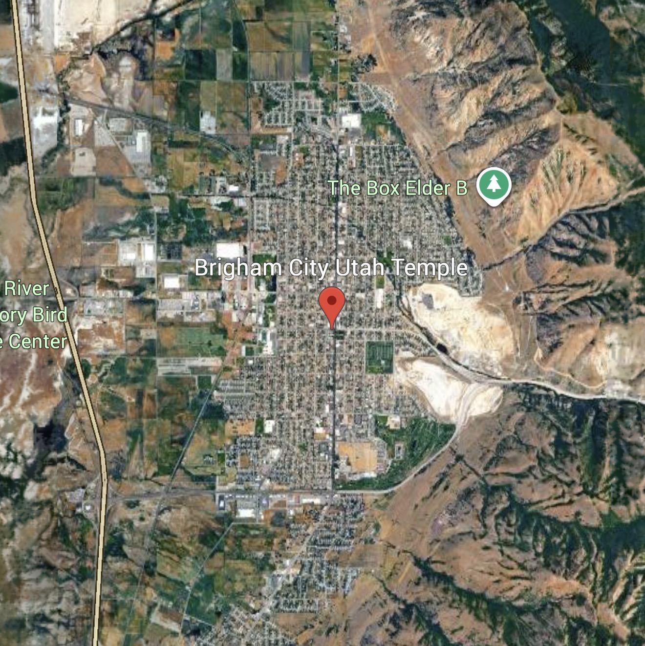 Street Map of the Brigham City Utah Temple