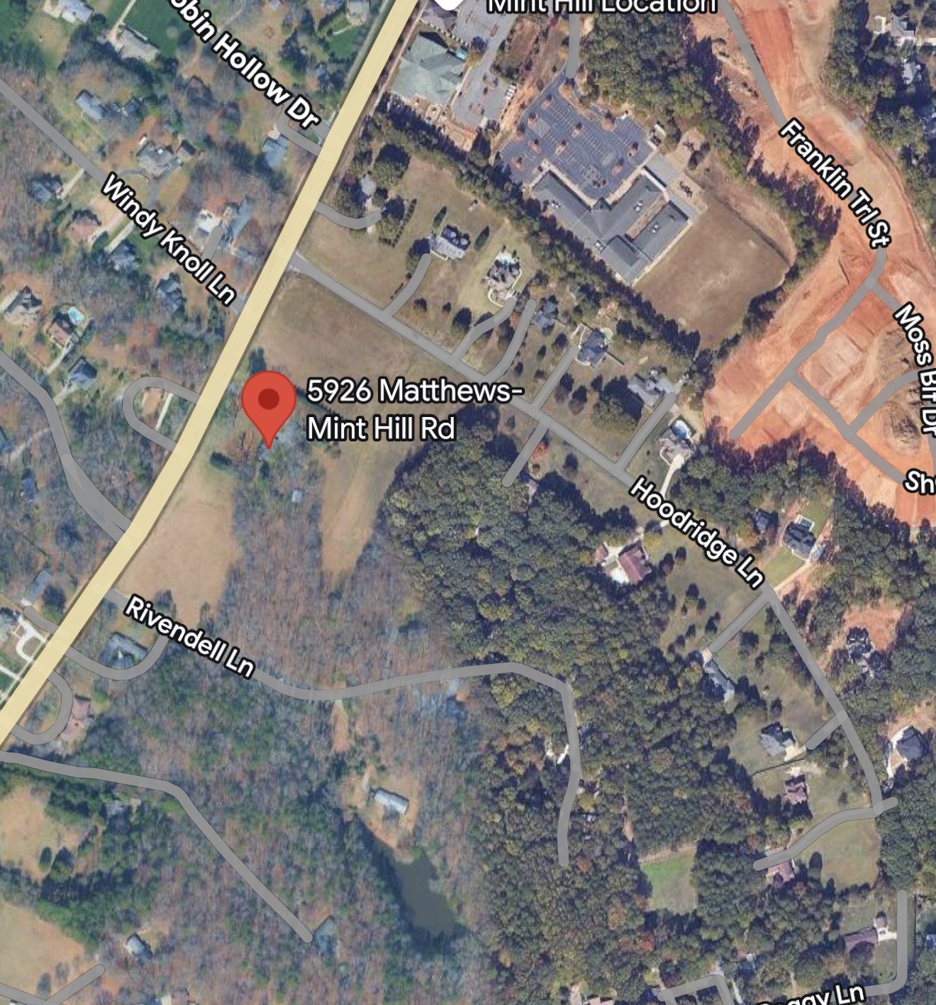 Street Map of the Charlotte North Carolina Temple