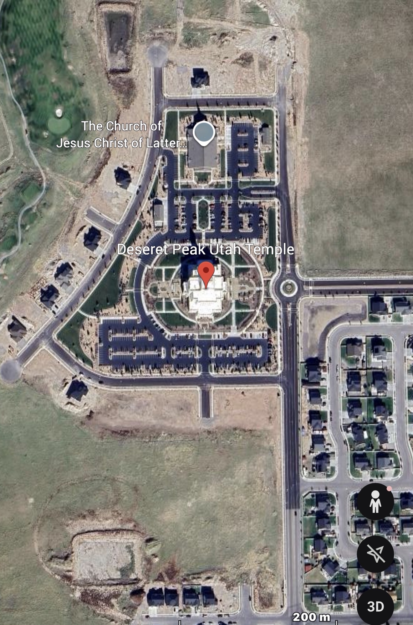 Street Map of the Deseret Peak Utah Temple