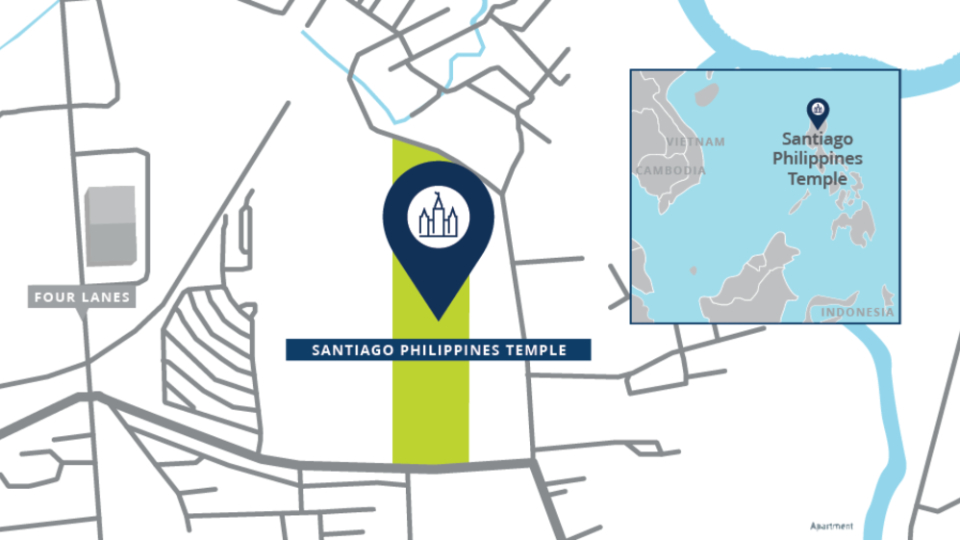 A map showing the location of the Santiago Philippines