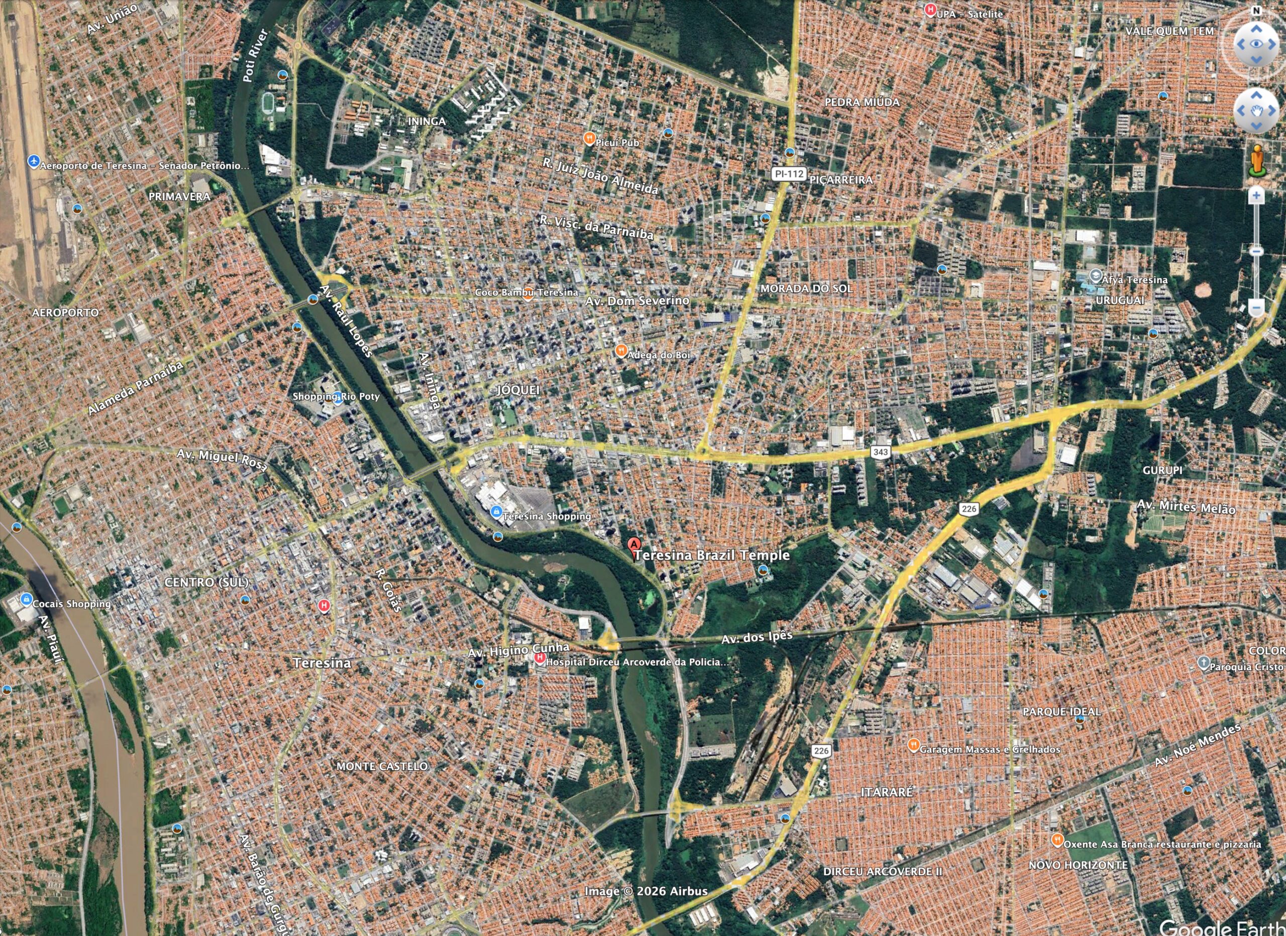 Regional Map of the Teresina Brazil Temple