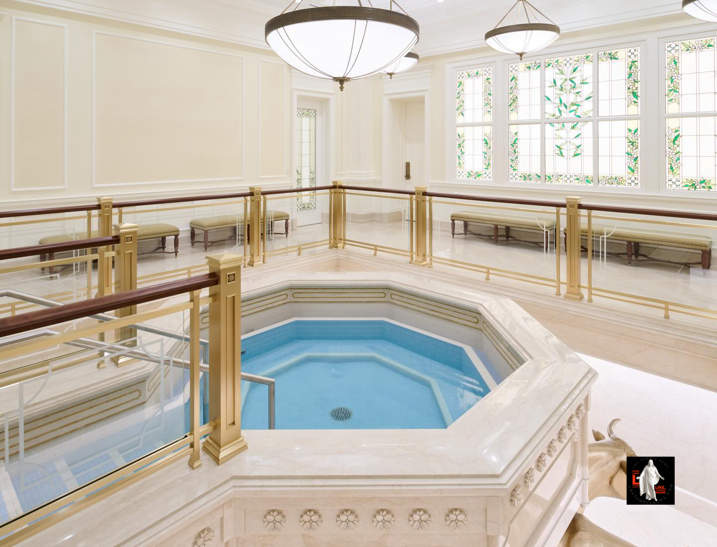 Replica of the Bapistry at Temple Square Visitor Center