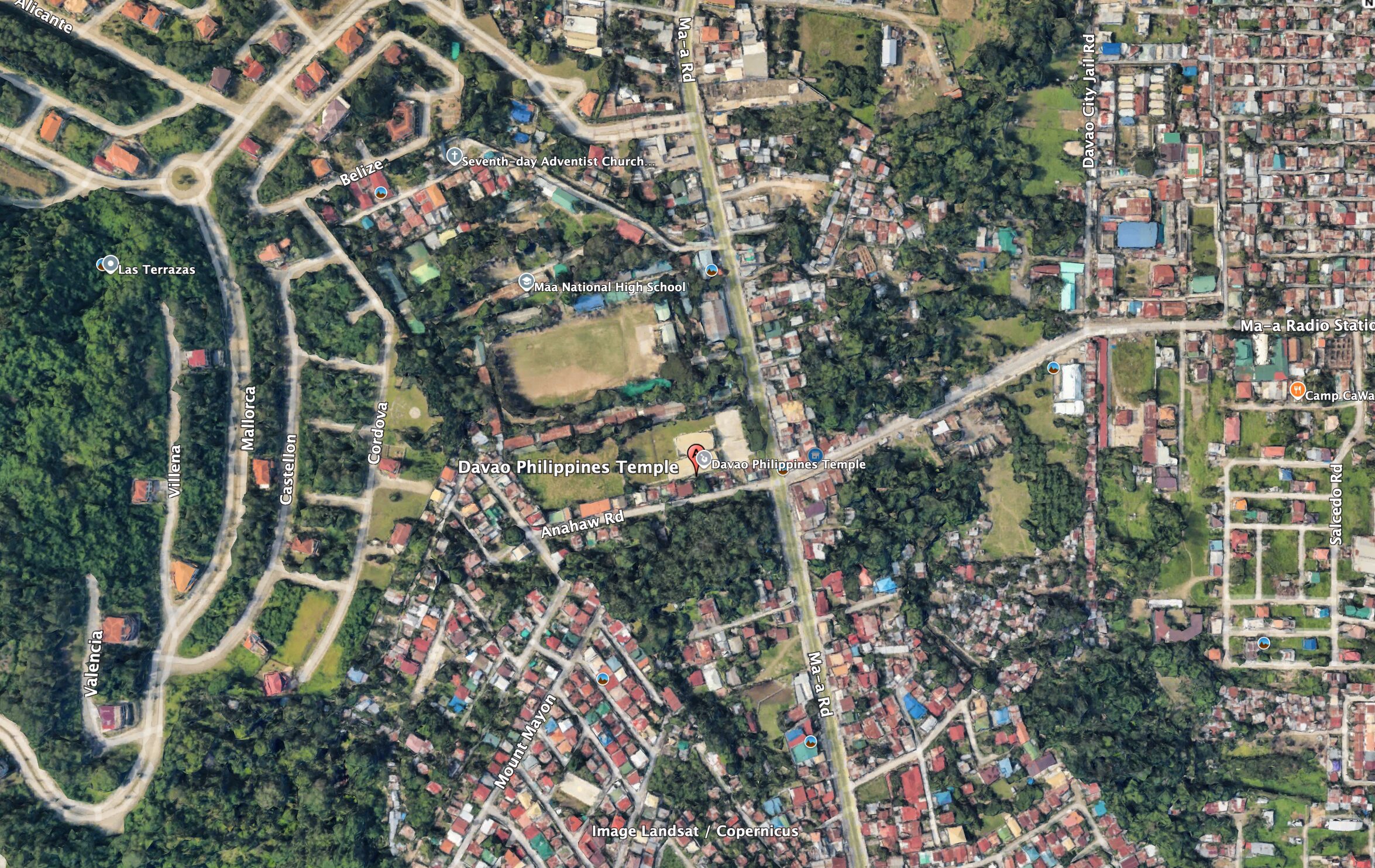 Street Map of the Davao Philippines Temple