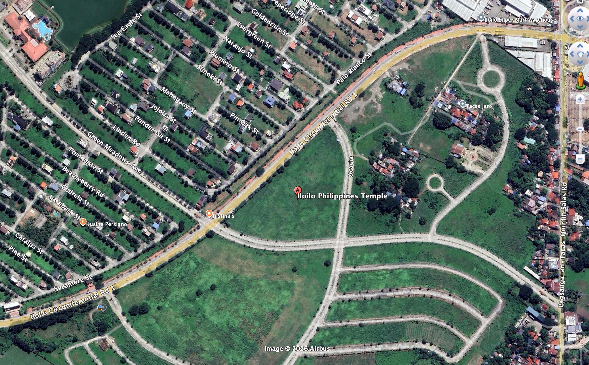 Street Map of the Iloilo Philippines Temple