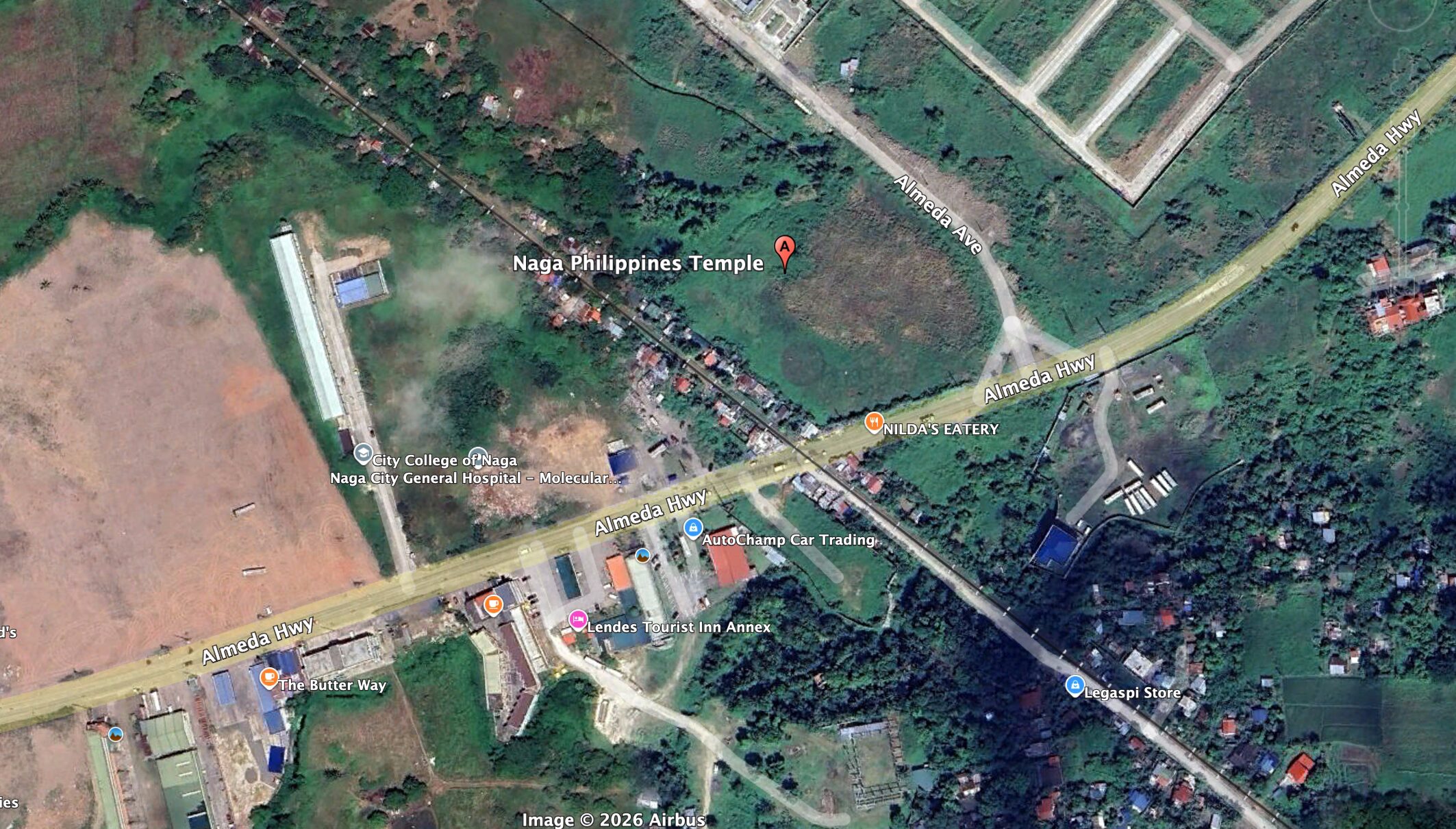 Street Map of the Naga Philippines Temple