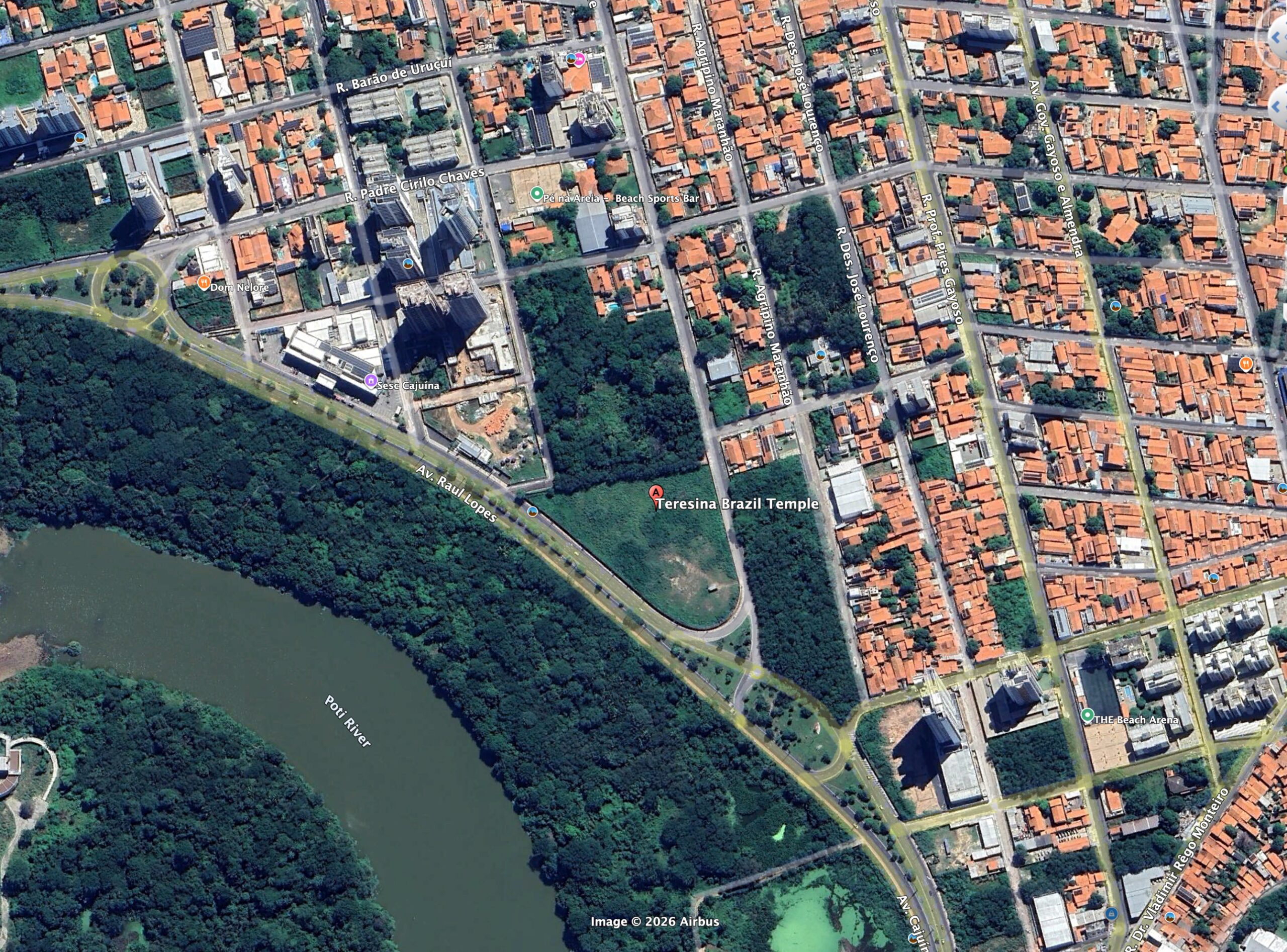Street Map of the Teresina Brazil Temple