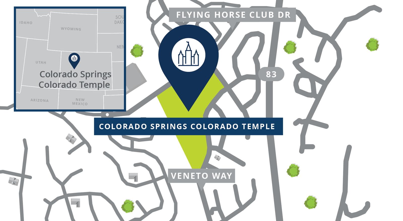 A map showing the location of the Colorado Springs Colorado