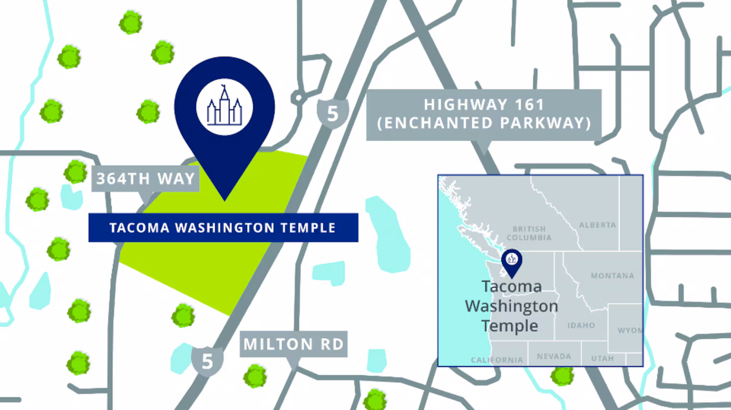 A map showing the location of the Tacoma Washington