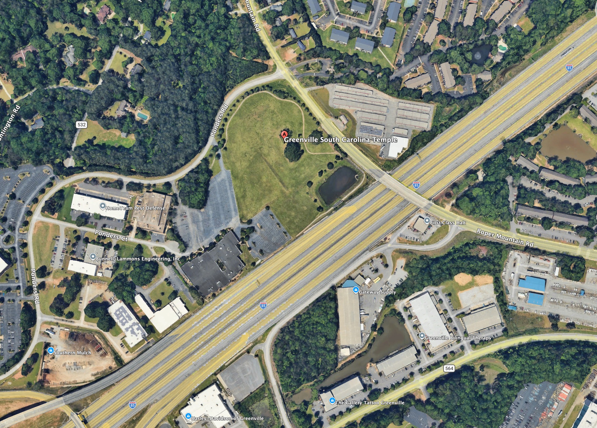Street Map of the Greenville South Carolina Temple