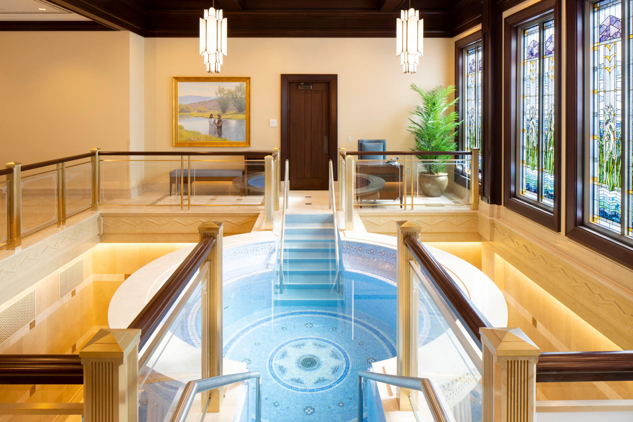 The Baptistry in the Saratoga Springs Utah Temple