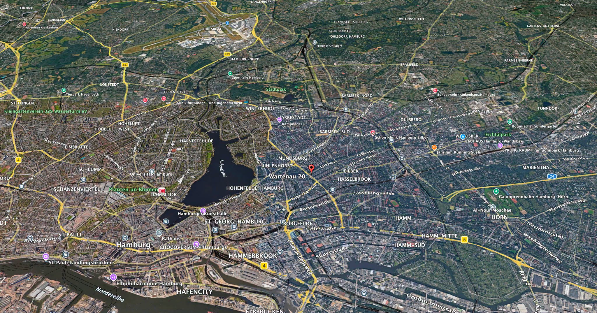 Regional Map of the Hamburg Germany Temple
