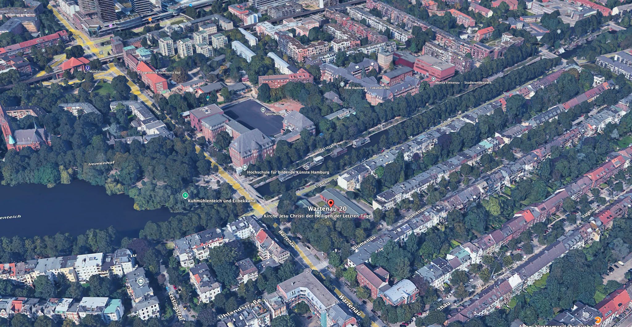 Street Map of the Hamburg Germany Temple