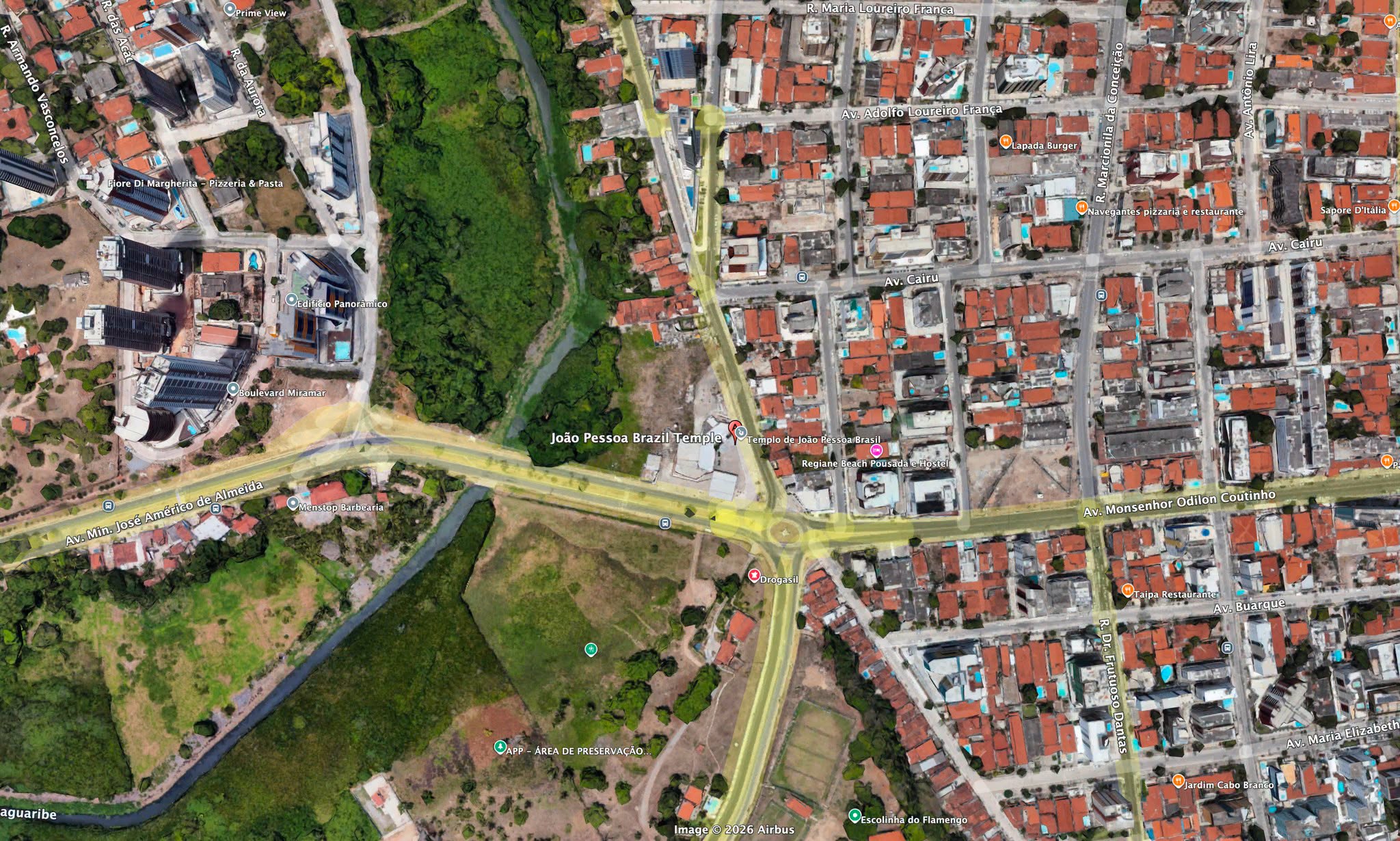 Street Map of the João Pessoa Brazil Temple