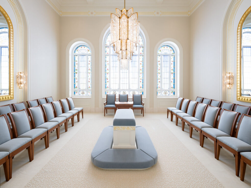 A sealing room inside the Modesto California Temple